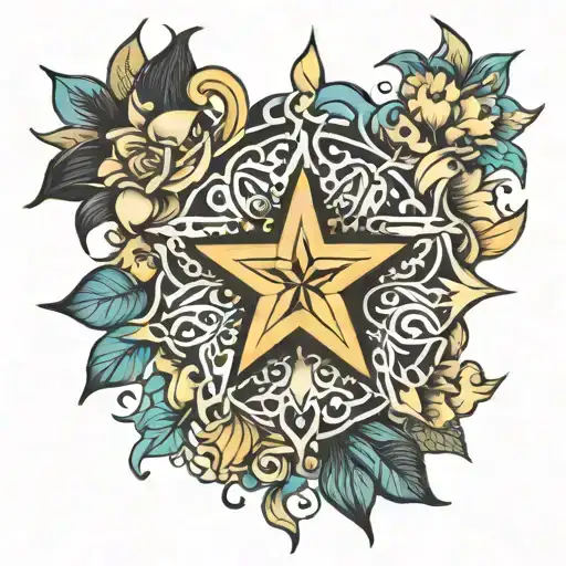 Star And Flower Surrounded