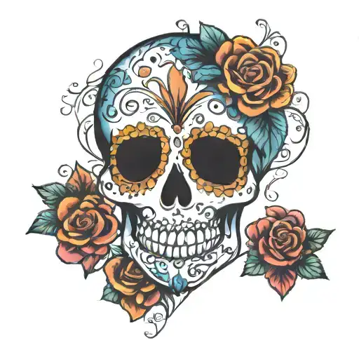 Sugar Skull Love Heart