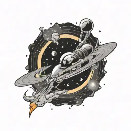 Space Themed Black Hole With Singularity