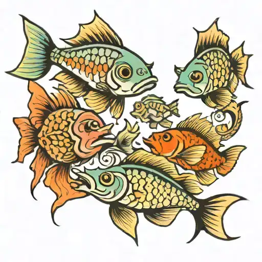 School Of 8 Fish Kids