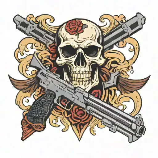 Skull With Gun