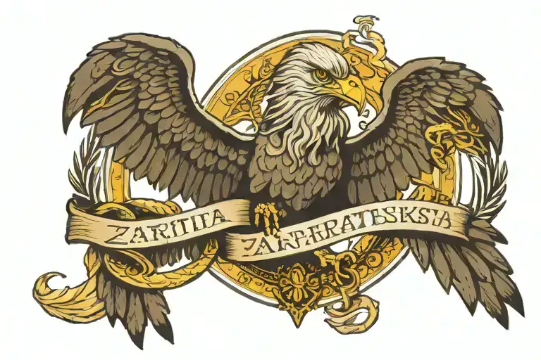 The Word Zarathustra With Serpent And Eagle
