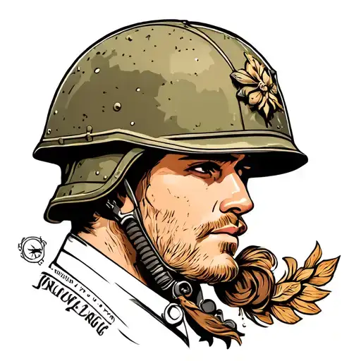 Military Helmet Adorned
