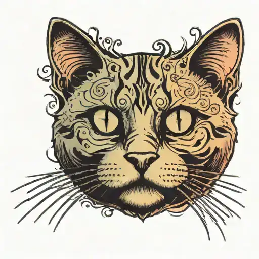 A Dollar Bill But The Face Is A Cat With A Face Half Black And Half White