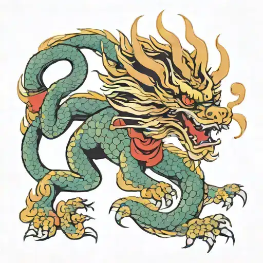 Chinese Dragon With Lion Head