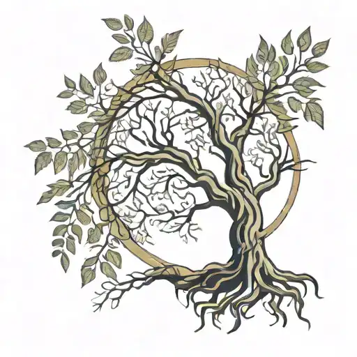 Willow Tree And Roots Make Neda Symbol