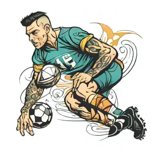 Football Player Kicking