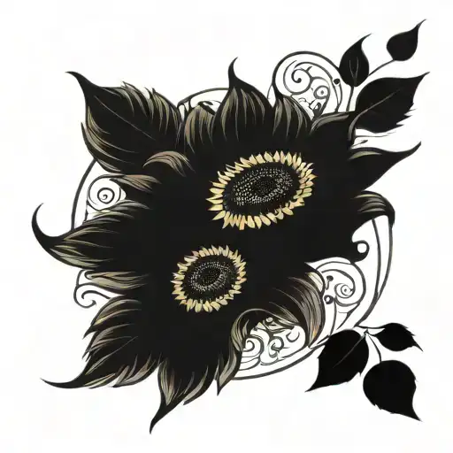 Sunflower With Footprints Creating A Circle Of Flowers