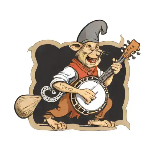 Woodelf Playing Banjo