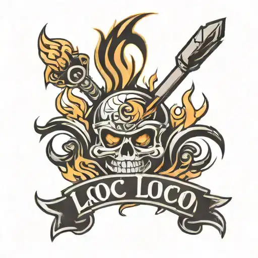The Word Loco With Flames
