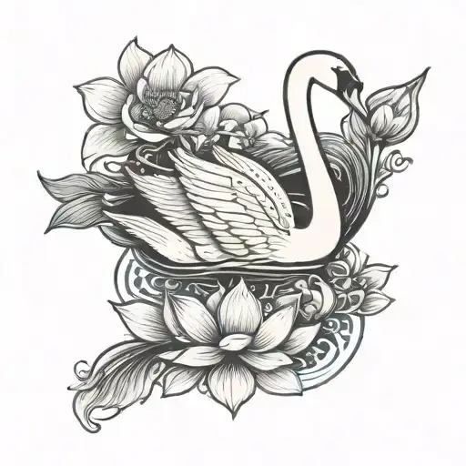 Swan And Lotus