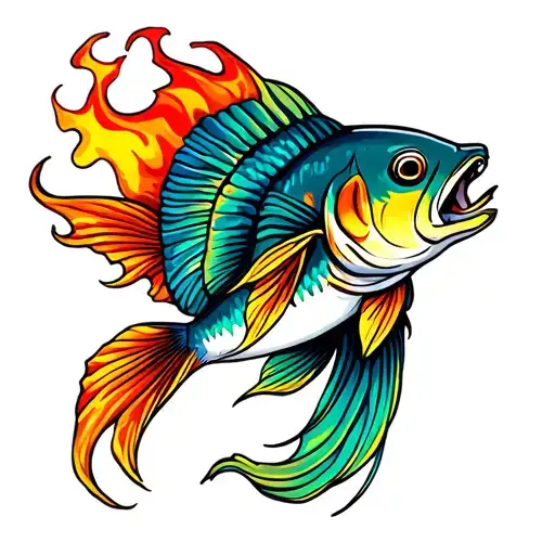 Fish With Fire Tail