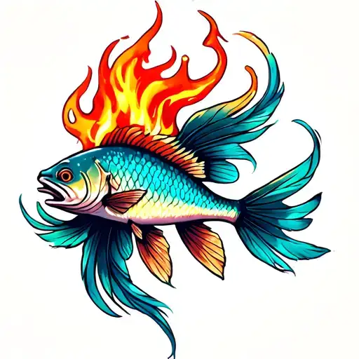 Fish With Fire Tail Feathers