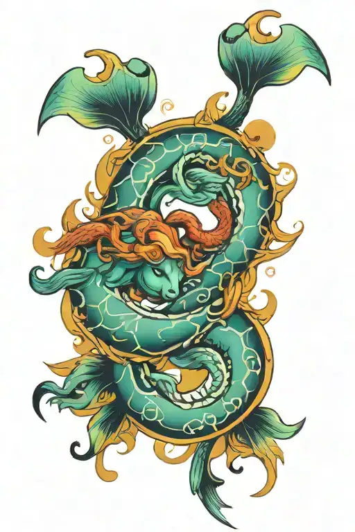 Pisces And Taurus Zodiac Sign Intertwined