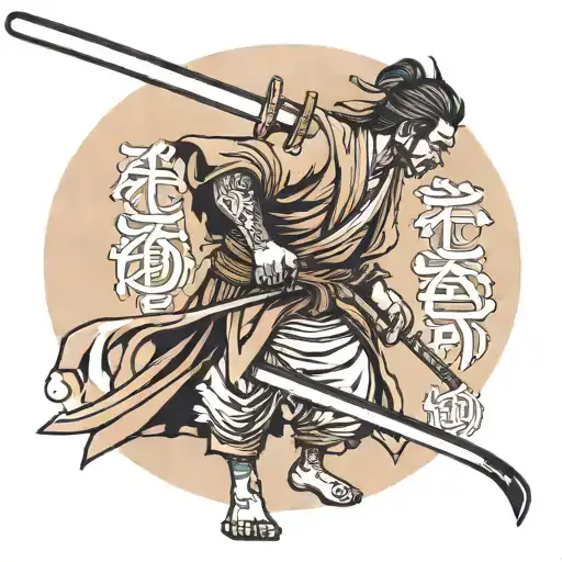 Standing Katana Samurai