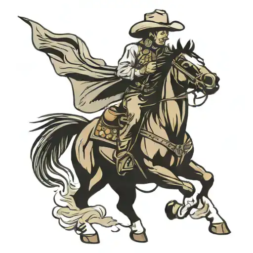 Cowboy Riding A Horse