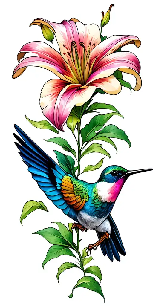 Lily And Hummingbird