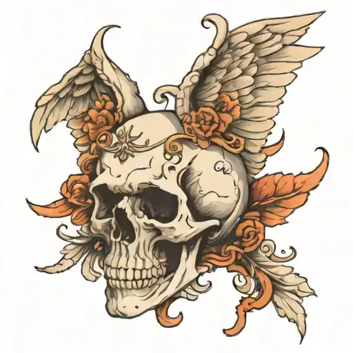 Angel God Skull