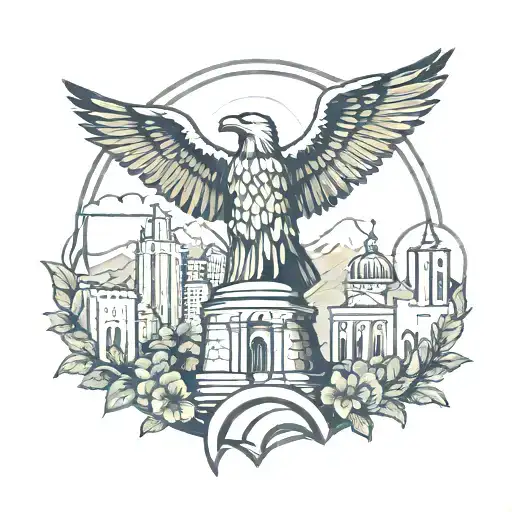 Christ The Redeemer With A Bald Eagle