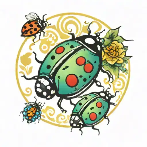 Ladybugs And Autism Symbol