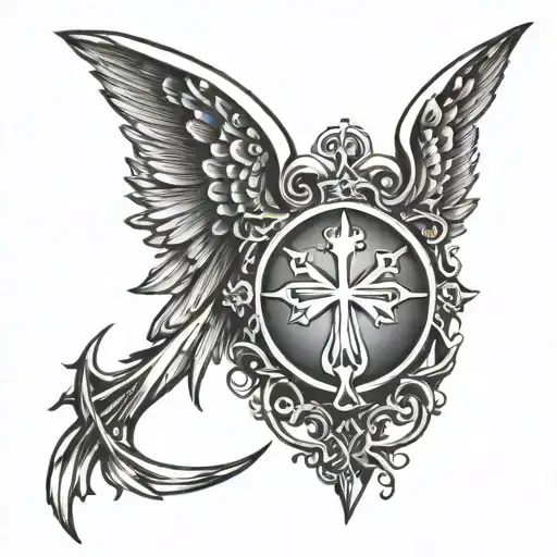 Angel Symols For Protection Rune Black