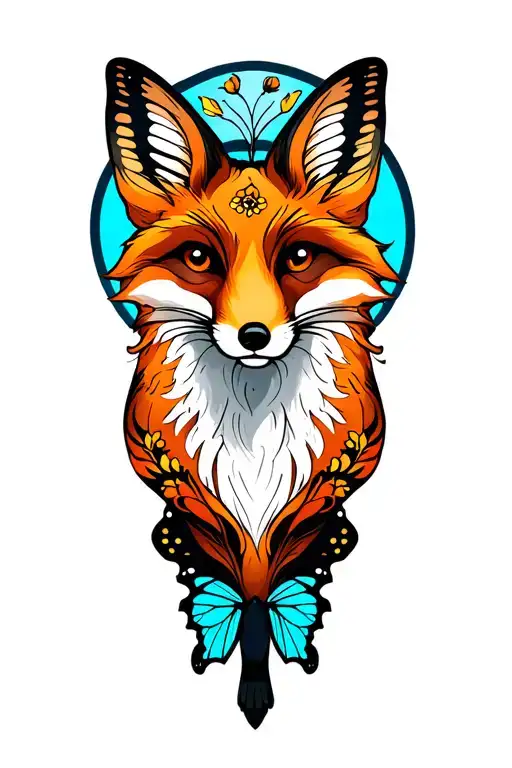 Fox And Butterfly