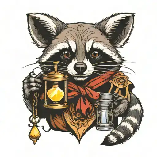 Racoon With Hourglass Wrapped