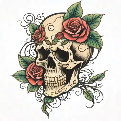 Skull Roses Blooming
