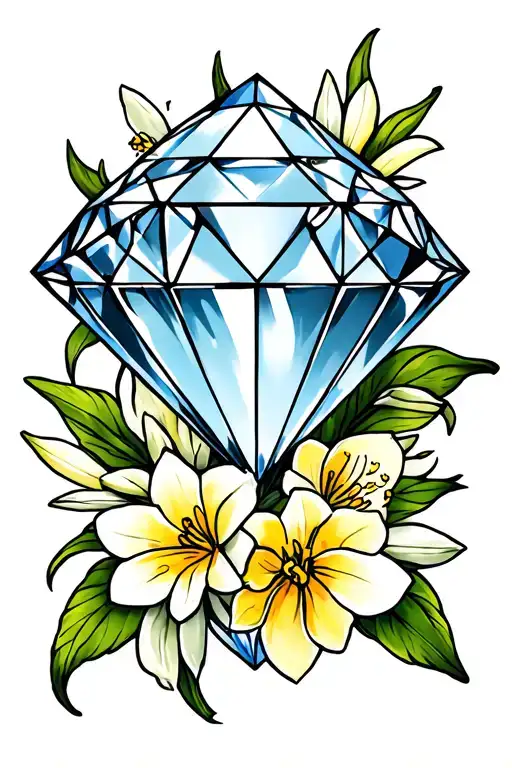 Diamond Surrounded By Jonquils