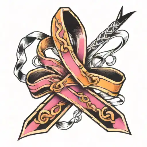 Cancer Ribbons Tied Together