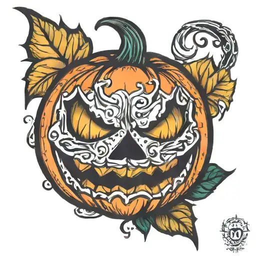 Hand Sketched Full Color Traditional Jack-o'-lantern
