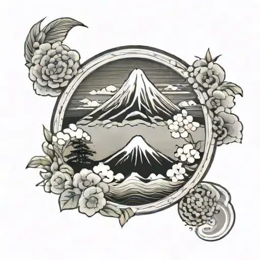 Mount Fuji Within Circle