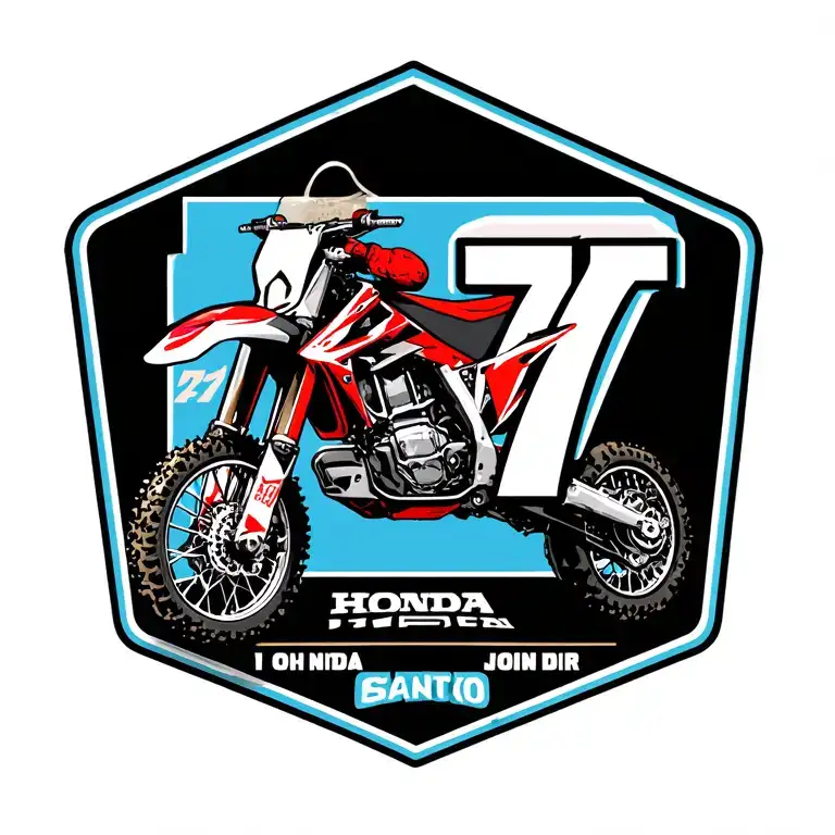 Honda Dirt Bike 77 Plate Number John