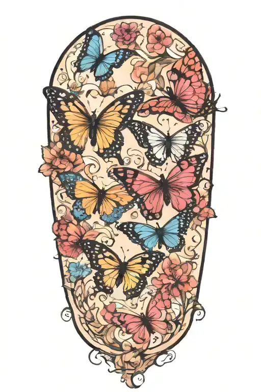 Butterflies Flying Together