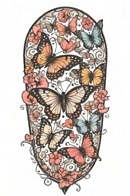 Butterflies Flying Together Representing Love Heart