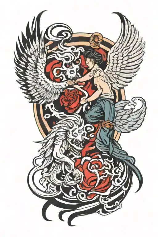 Good Vs Evil Fighting Represented