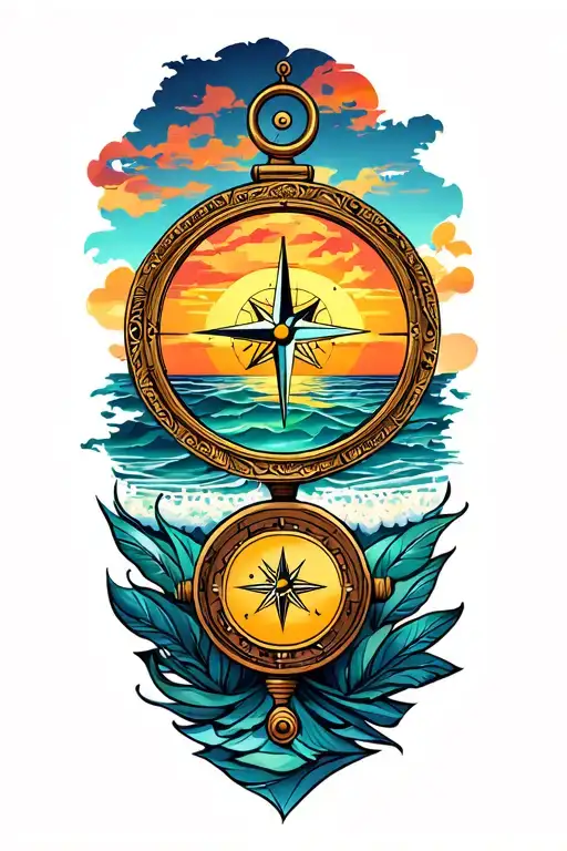 Compass Row And Beach Sunset Sky