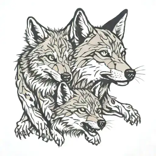 Wolf Cub And Father Son