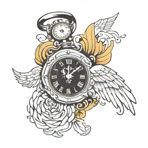 Clock With Angel Wings