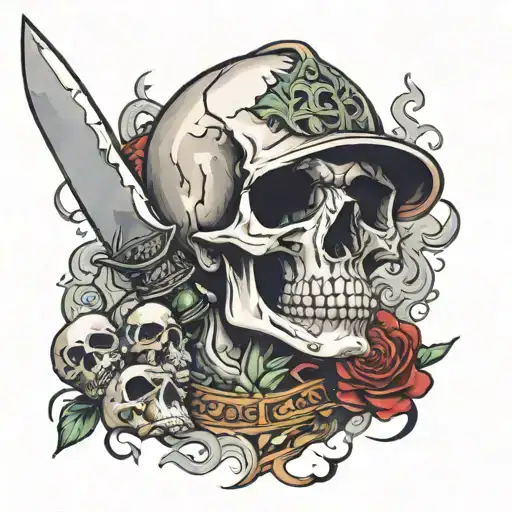 Skull Smoke Knife Trauma