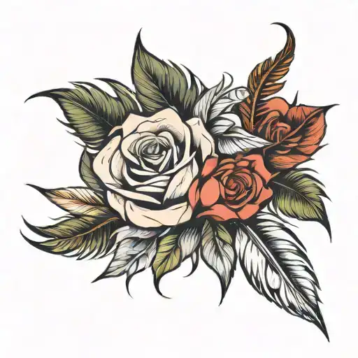 Rose And Feather Quill Scrawling