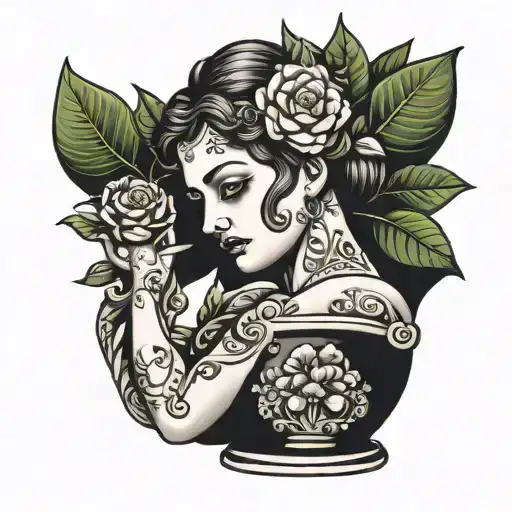 Woman Statue Vase Plant Pot