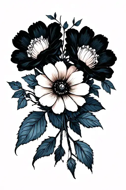 Collarbone Goth Emo Feminine Flowers