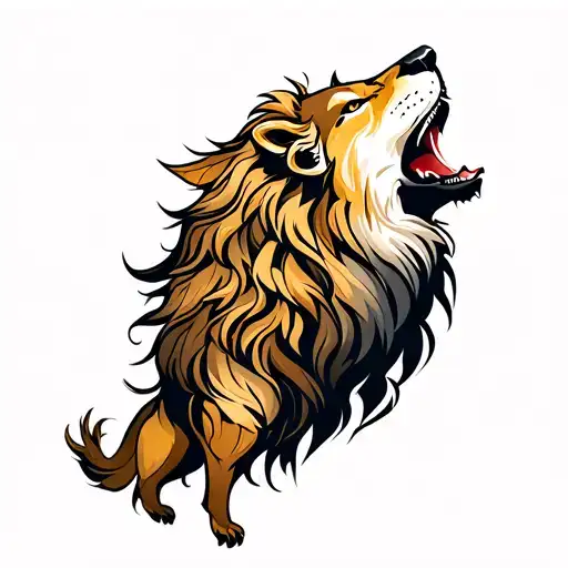 Lion And Wolf Howling