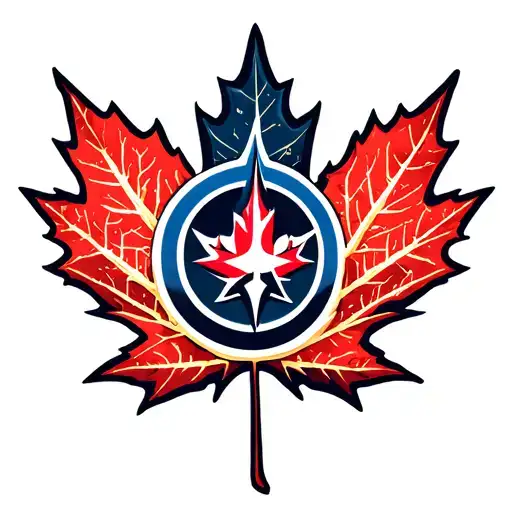 Maple Leaf With Winnipeg Jets Logos Incorporated