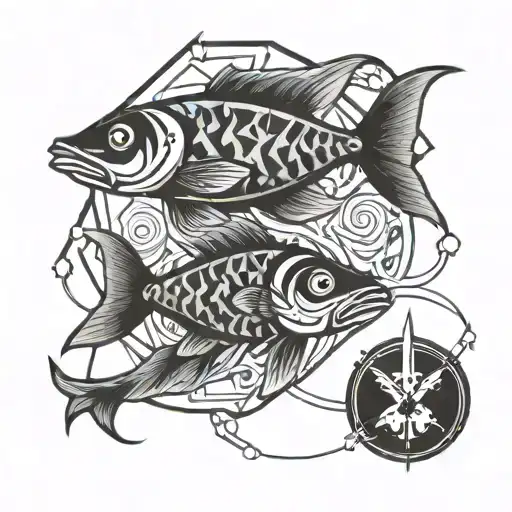 Geometrical Pisces Zodiac Sign