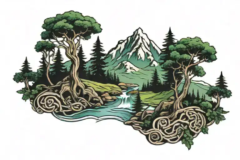 Celtic Mountain With Trees