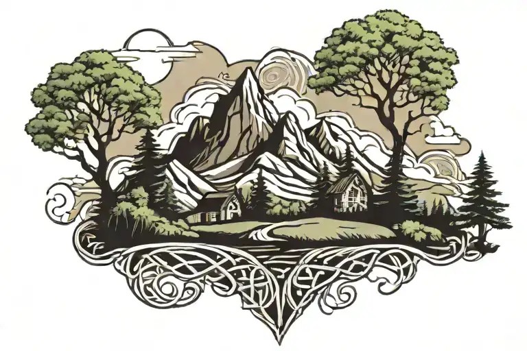 Celtic Mountain With Trees