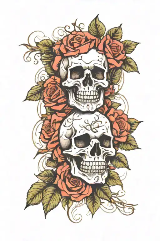 Skull Roses Wrapped