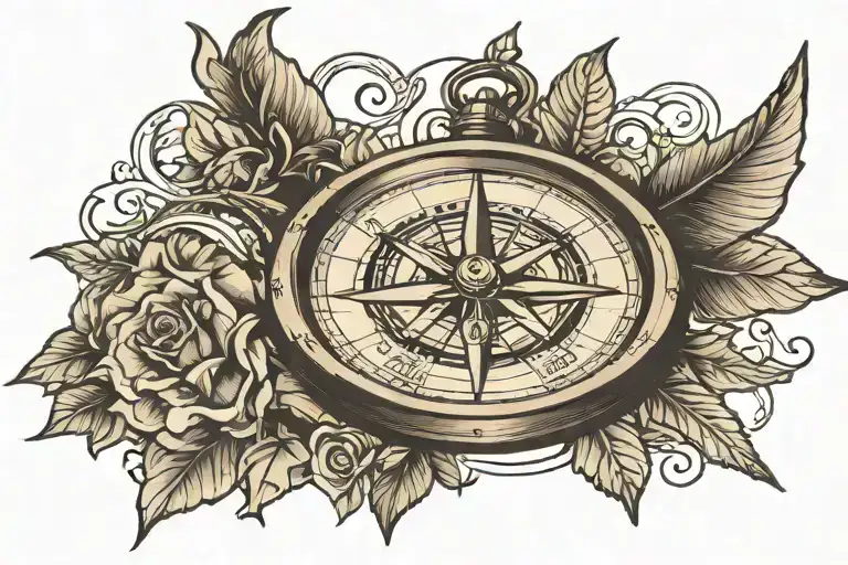 Compass With Book Surrounded